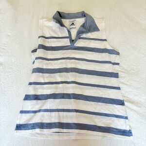Adidas Women’s 100% Cotton Blue & White Striped Sleeveless Top